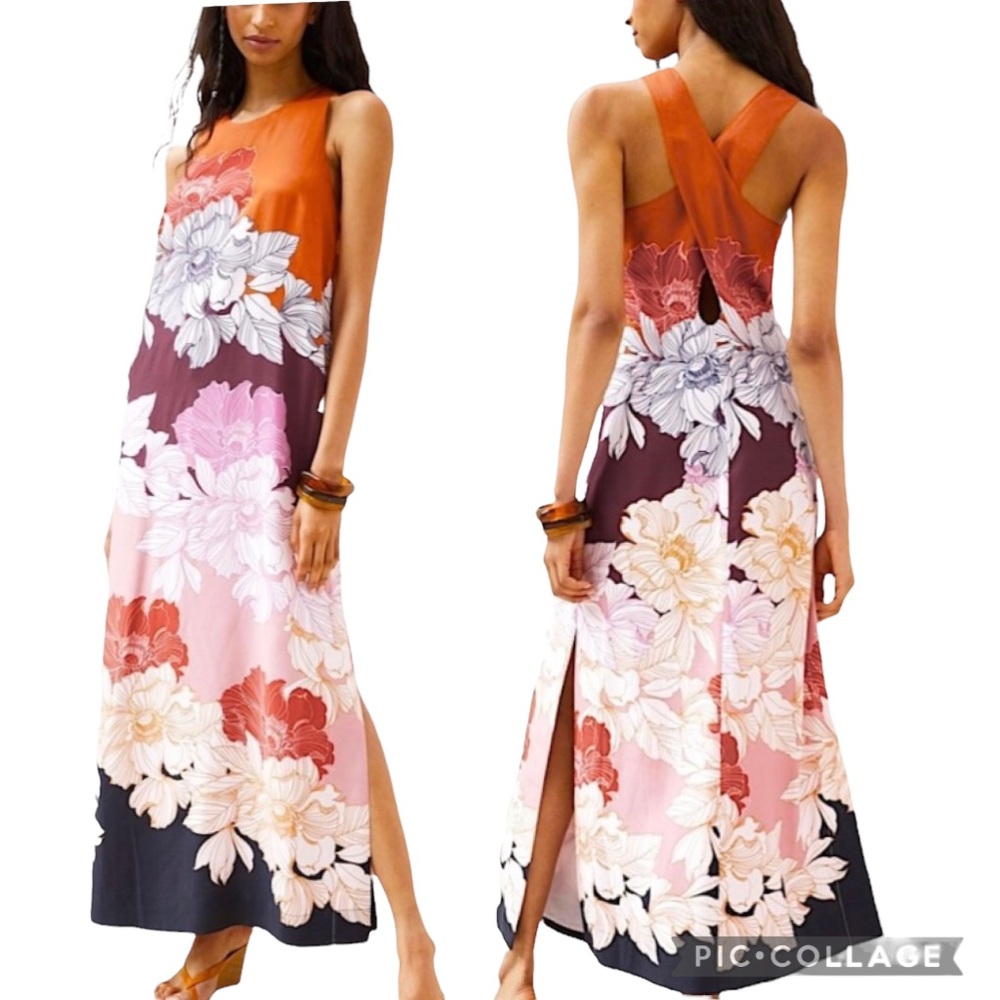 Anthropologie Maeve Floral Maxi Dress in Mauve. Size XS. EUC